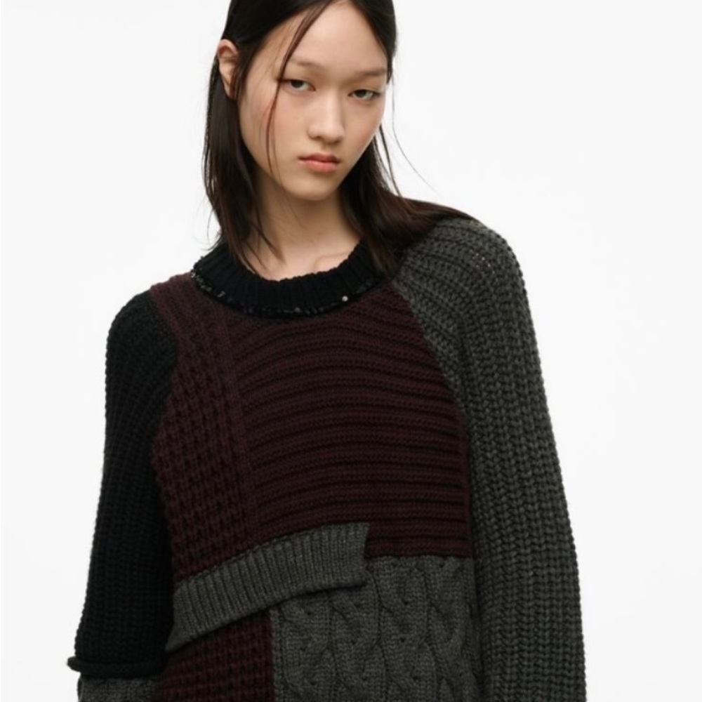 Zara Patchwork Sequin Sweater-limited edition